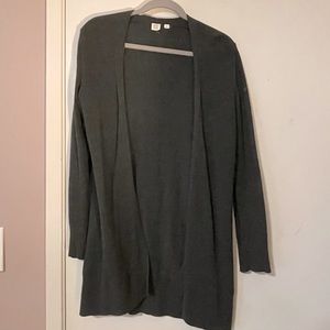 Cozy GAP open front, long grey cardigan